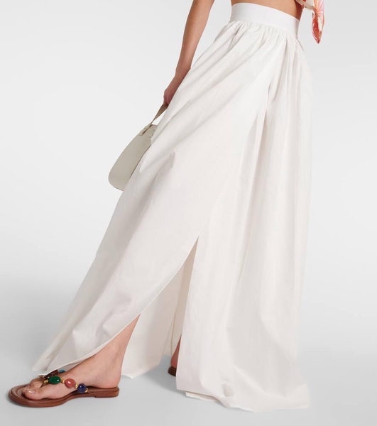 Cotton poplin maxi skirt