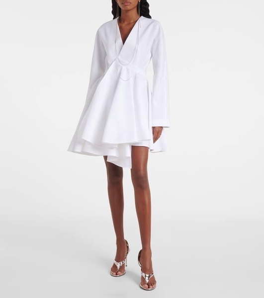 Asymmetric cotton minidress