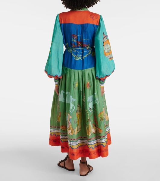 Surrealist cotton maxi dress