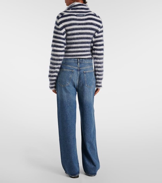 Low Slung Baggy mid-rise wide-leg jeans