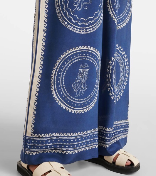Oceane printed silk wide-leg pants
