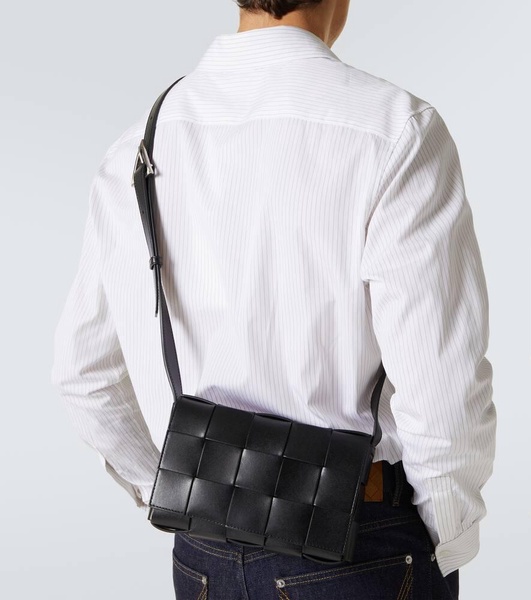 Cassette Intreccio leather crossbody bag