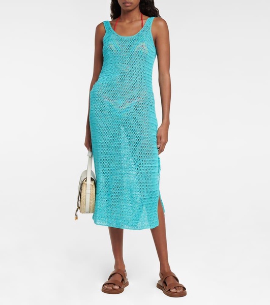 Athena crochet cotton midi dress