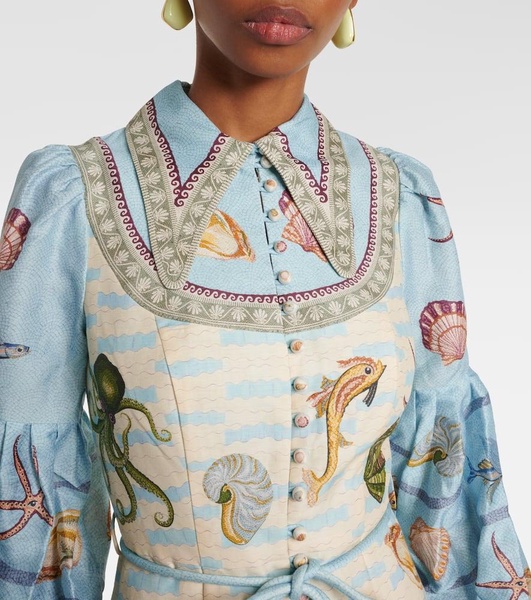 Bath House printed linen-blend shirt dress