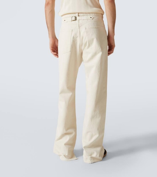 Buckle-detail mid-rise straight jeans