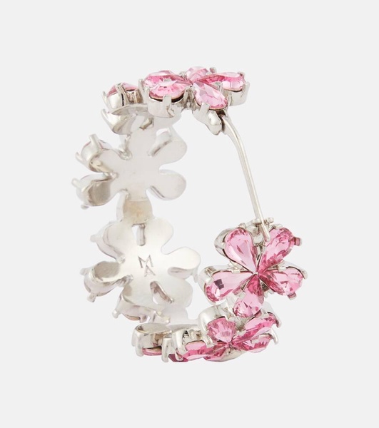 Crystal-embellished hoop earrings