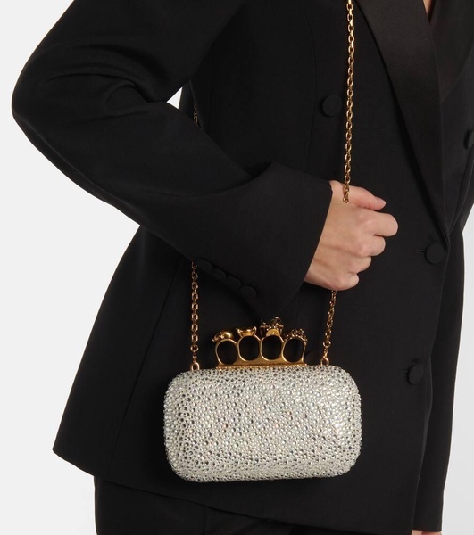 Skull Knuckle embellished clutch