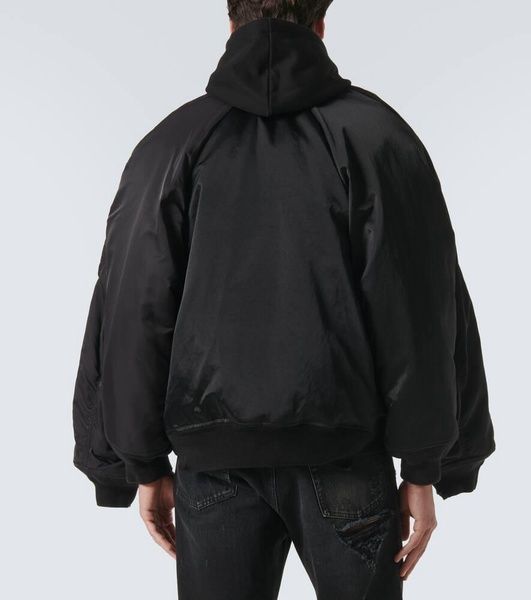 Cotton-trimmed bomber jacket