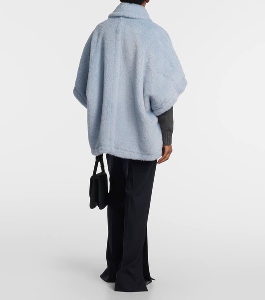 Tebe alpaca, wool, and silk teddy cape