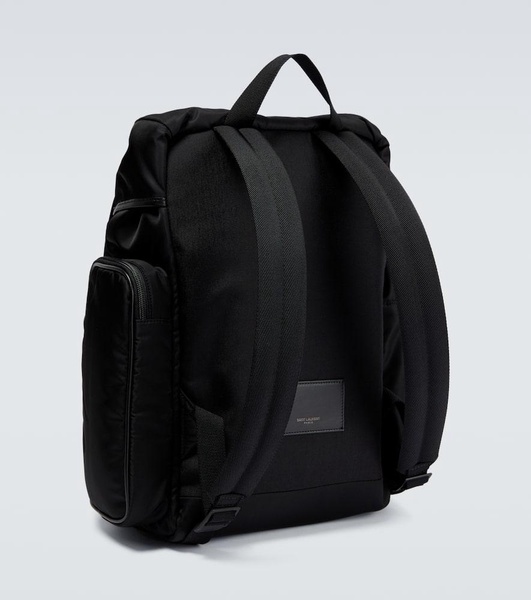 City leather-trimmed backpack