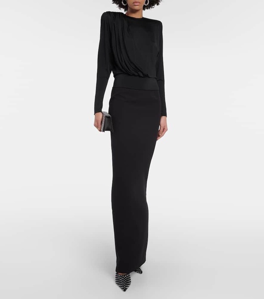 Draped jersey top