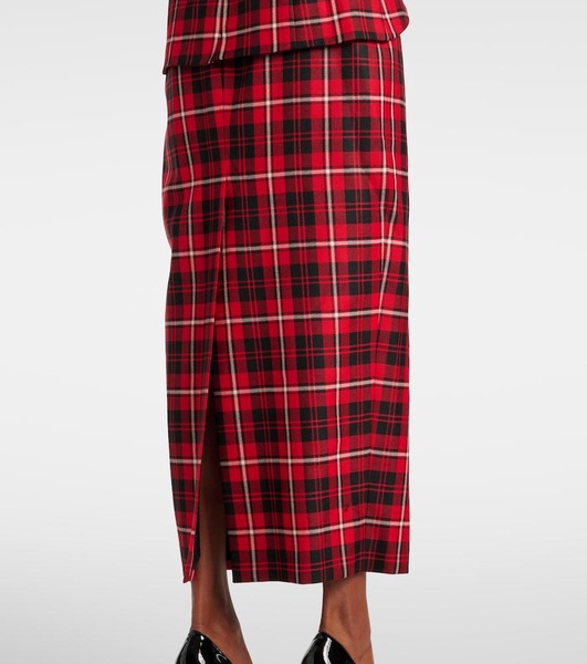 Tartan wool midi dress