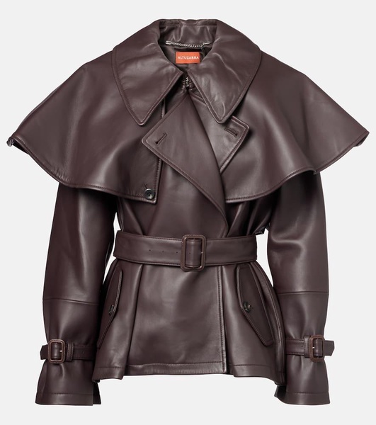 Tim caped leather jacket