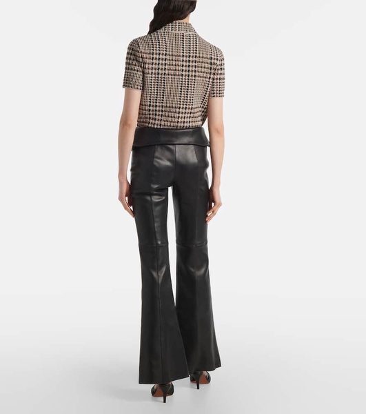 High-rise leather pants