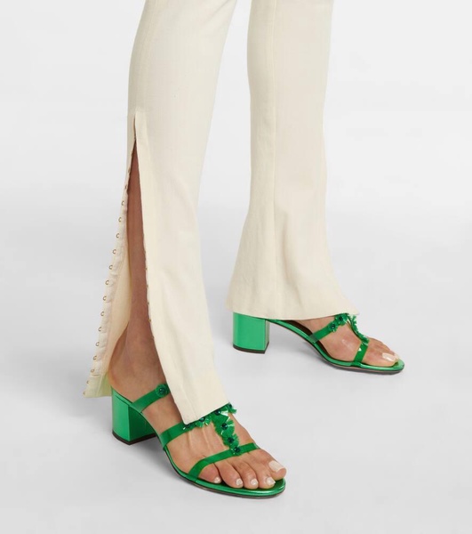 Meteorite embellished PVC mules