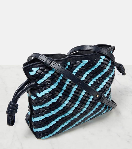 Flamenco Mini striped leather clutch
