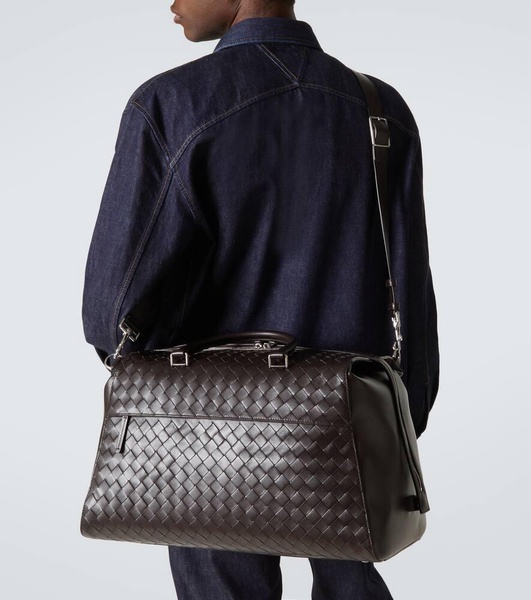 Intrecciato leather duffel bag