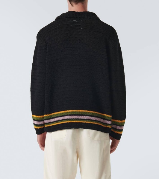 Harbor Stripe crochet cotton cardigan