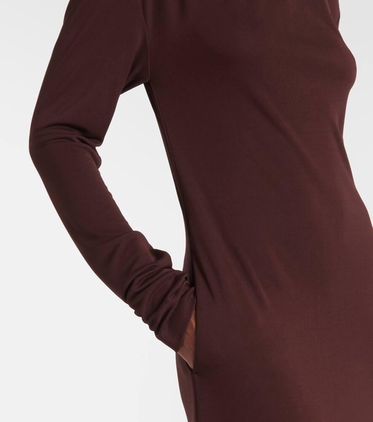 Gathered crêpe jersey gown