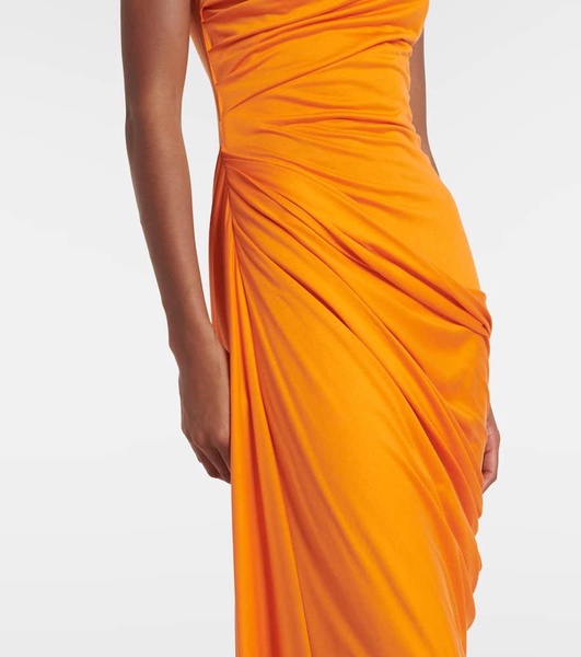 Draped silk jersey maxi dress