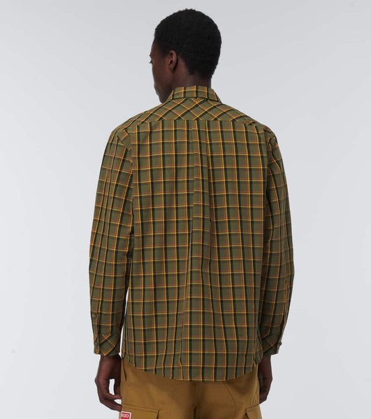 Checked cotton poplin shirt