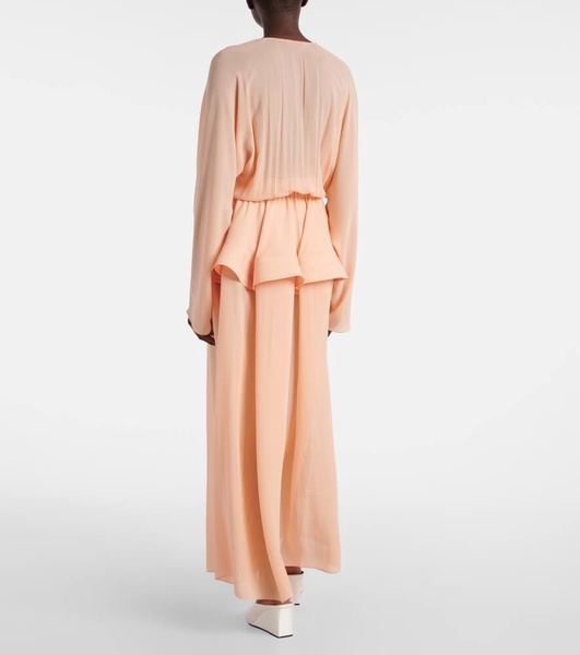 Peplum georgette maxi dress
