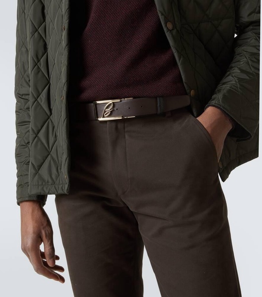 Logo leather belt