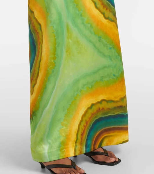 Iris printed strapless maxi dress