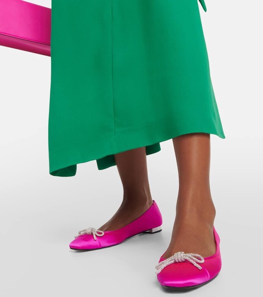 Parisina embellished satin ballet flats