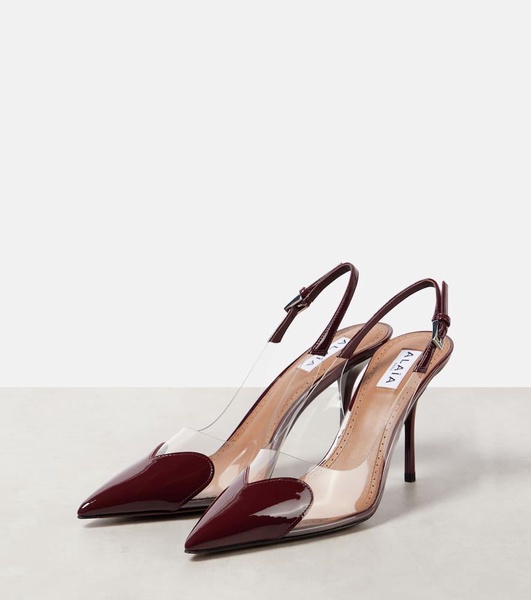 Le Cœur 90 leather and PU slingback pumps