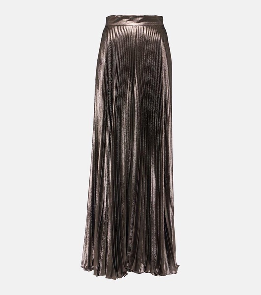 Elegante Panteon silk-blend lamé wide-leg pants
