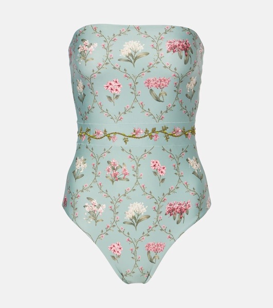 Ilusión floral embroidered swimsuit