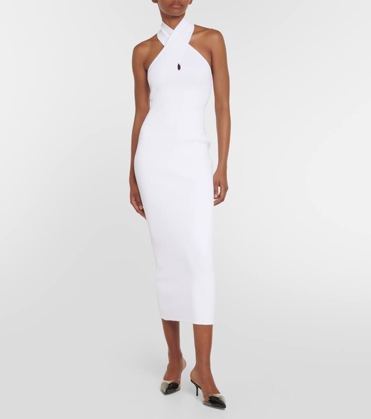 Halterneck bodycon midi dress