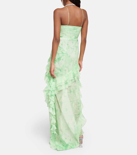 Embellished silk maxi dress