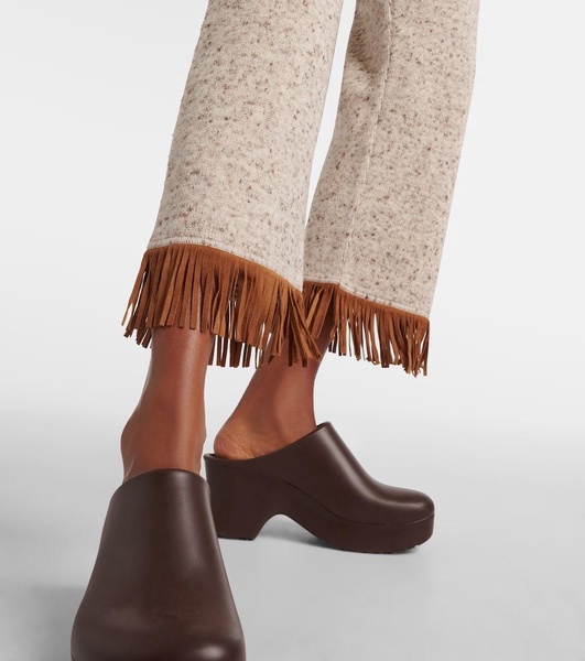 Dreamscape fringed wool-blend pants