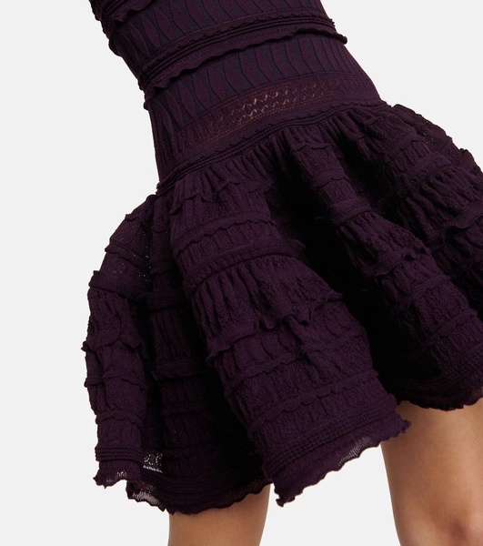 Ruffle virgin wool minidress