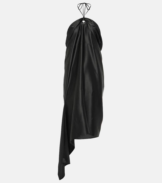 Halterneck silk-blend midi dress