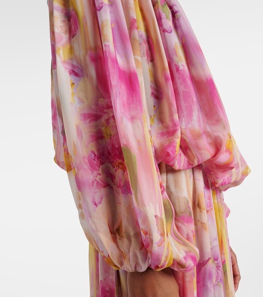 Floral off-shoulder georgette gown