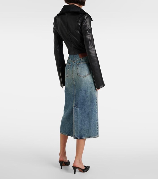 Cropped leather jacket