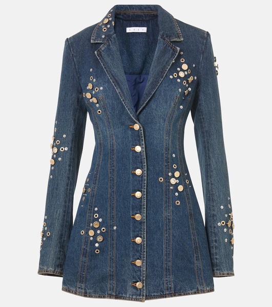 Embellished denim blazer dress