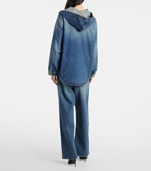 Hooded denim shirt