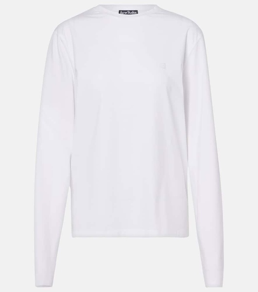 Face cotton-blend jersey top