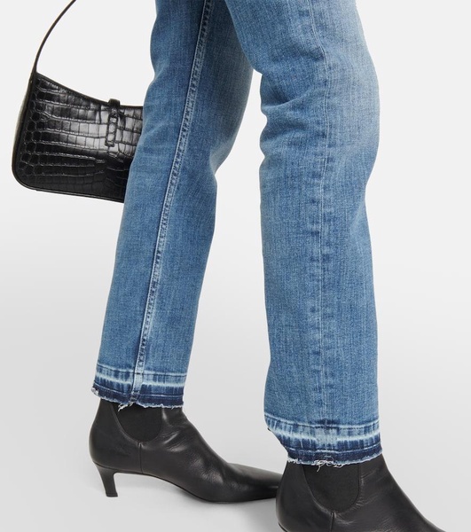 Girlfriend mid-rise straight jeans