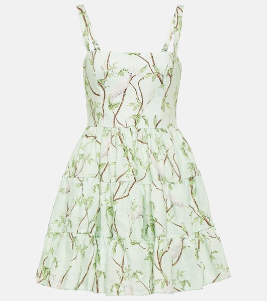 Lima printed linen minidress
