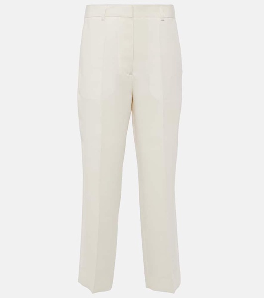 High-rise cropped straight pants