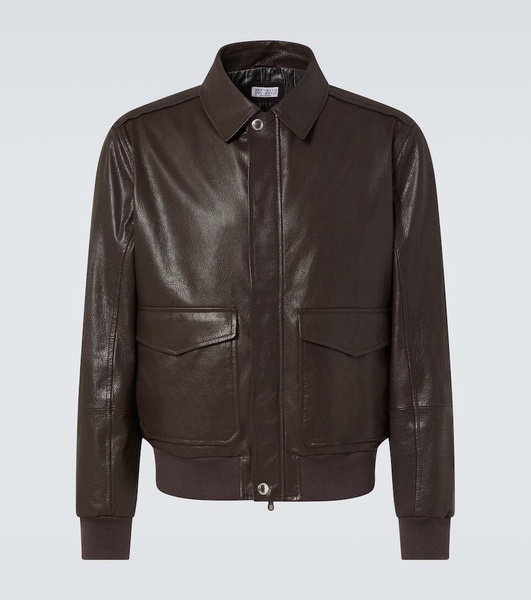Leather blouson