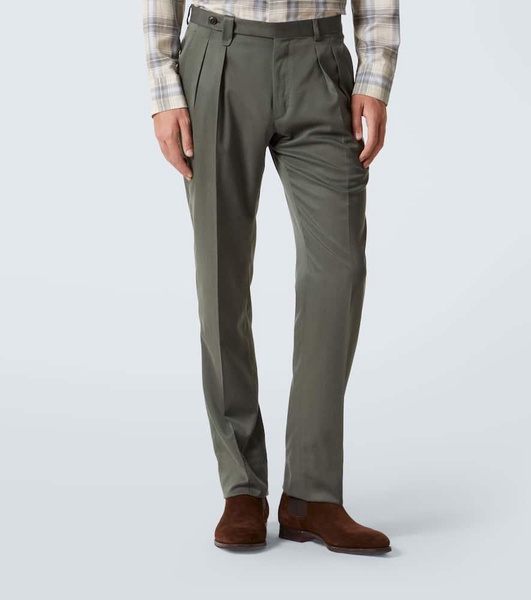 Elba silk and cashmere gabardine straight pants