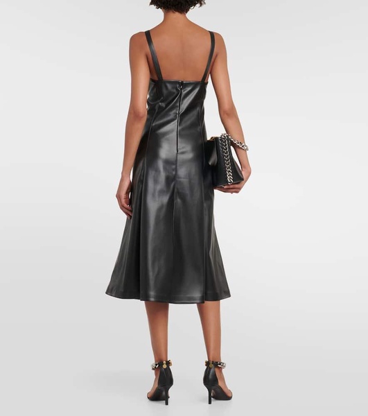 Faux leather slip dress