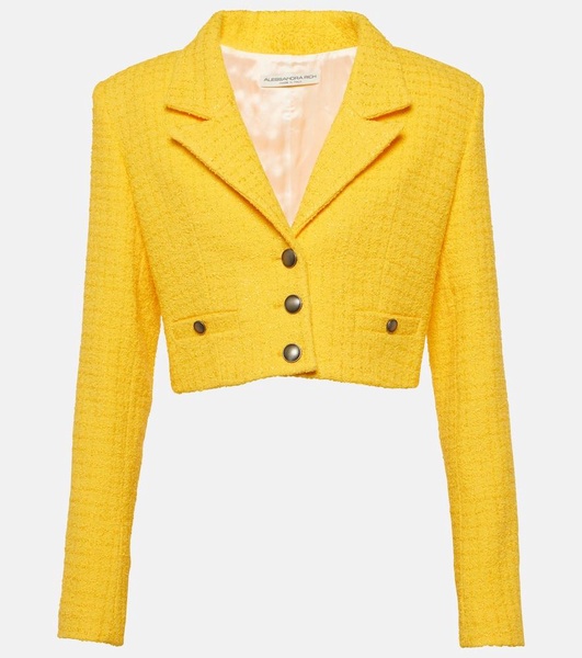 Cropped bouclé tweed blazer