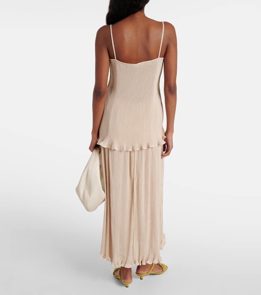 Ruffled plissé camisole
